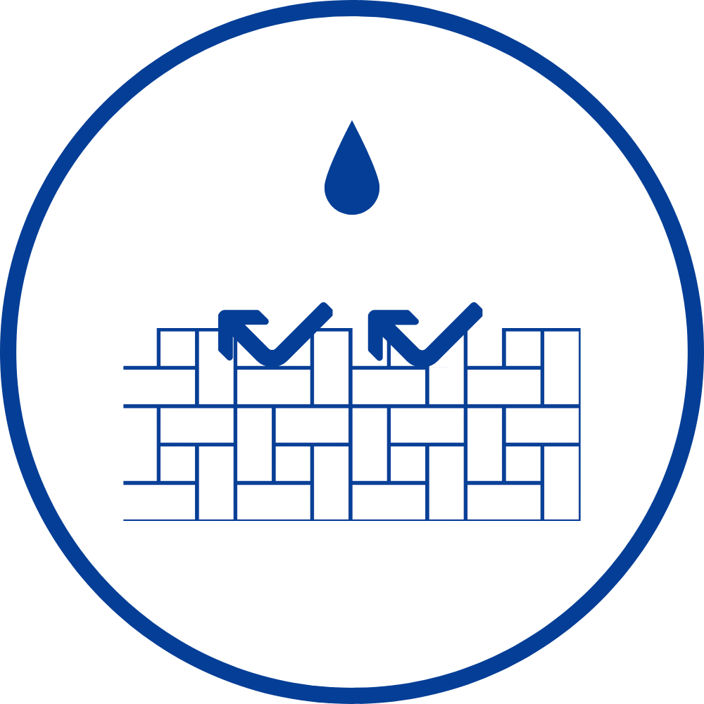 Graphic showing non permeable patio base