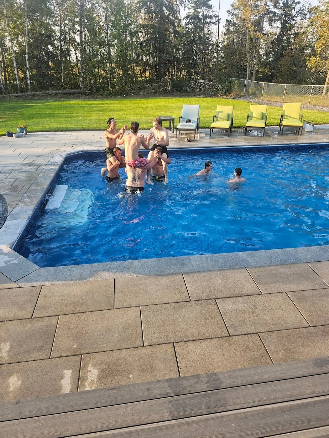 Team bonding in the pool