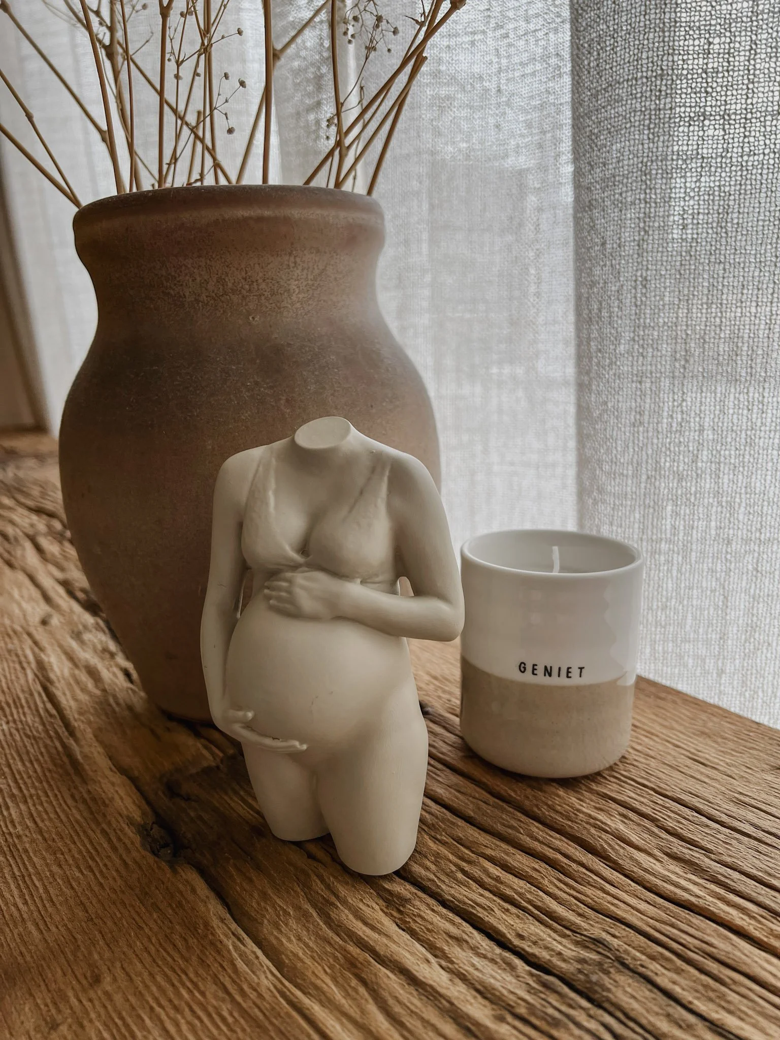 zwangerschapsbeeldje beige