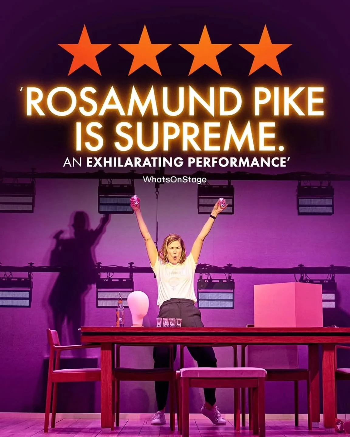 &lsquo;SUPREME&rsquo; says @whatsonstage. The #InterAlia play reviews are in! ✨️

Catch Rosamund Pike in her award-winning lead role in Suzie Miller's @interaliaplay.

📍 Wyndham's Theatre, London
🗓 Runs until 20 June 2026.

#suziemiller #RosamundPi
