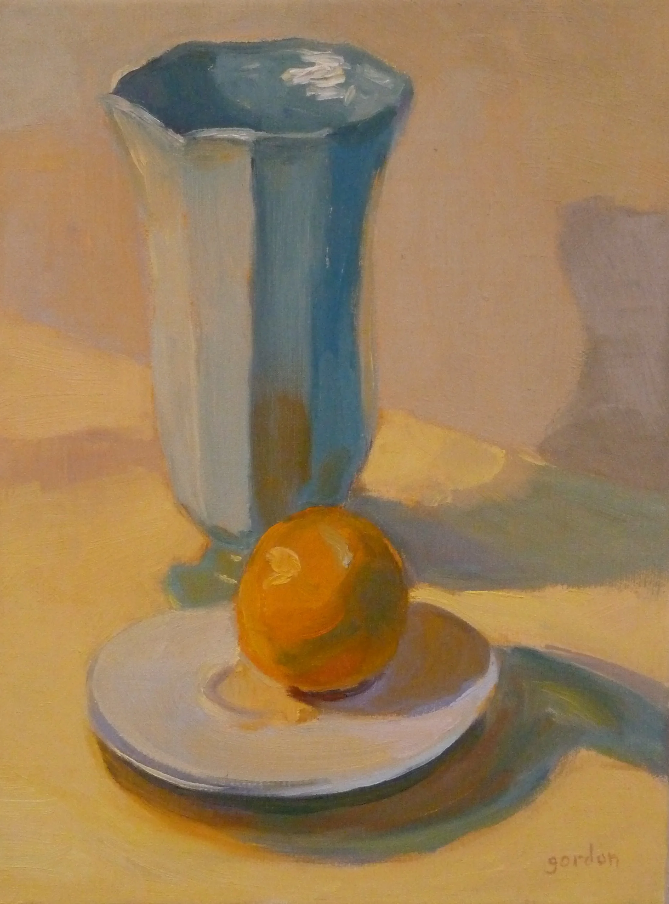 Blue Vase and Orange 