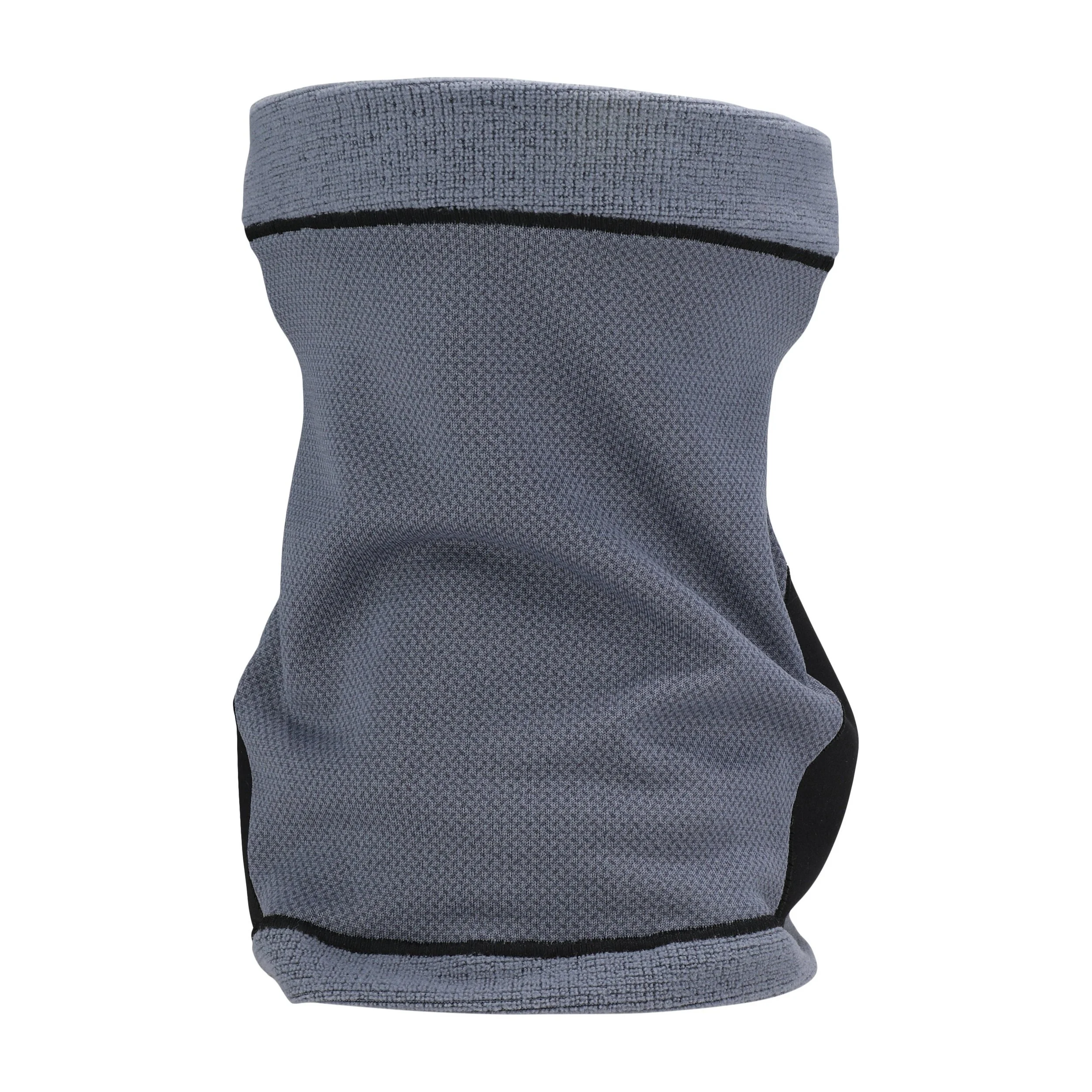 The neck gaiter showing the grey PowerDry fleece side.