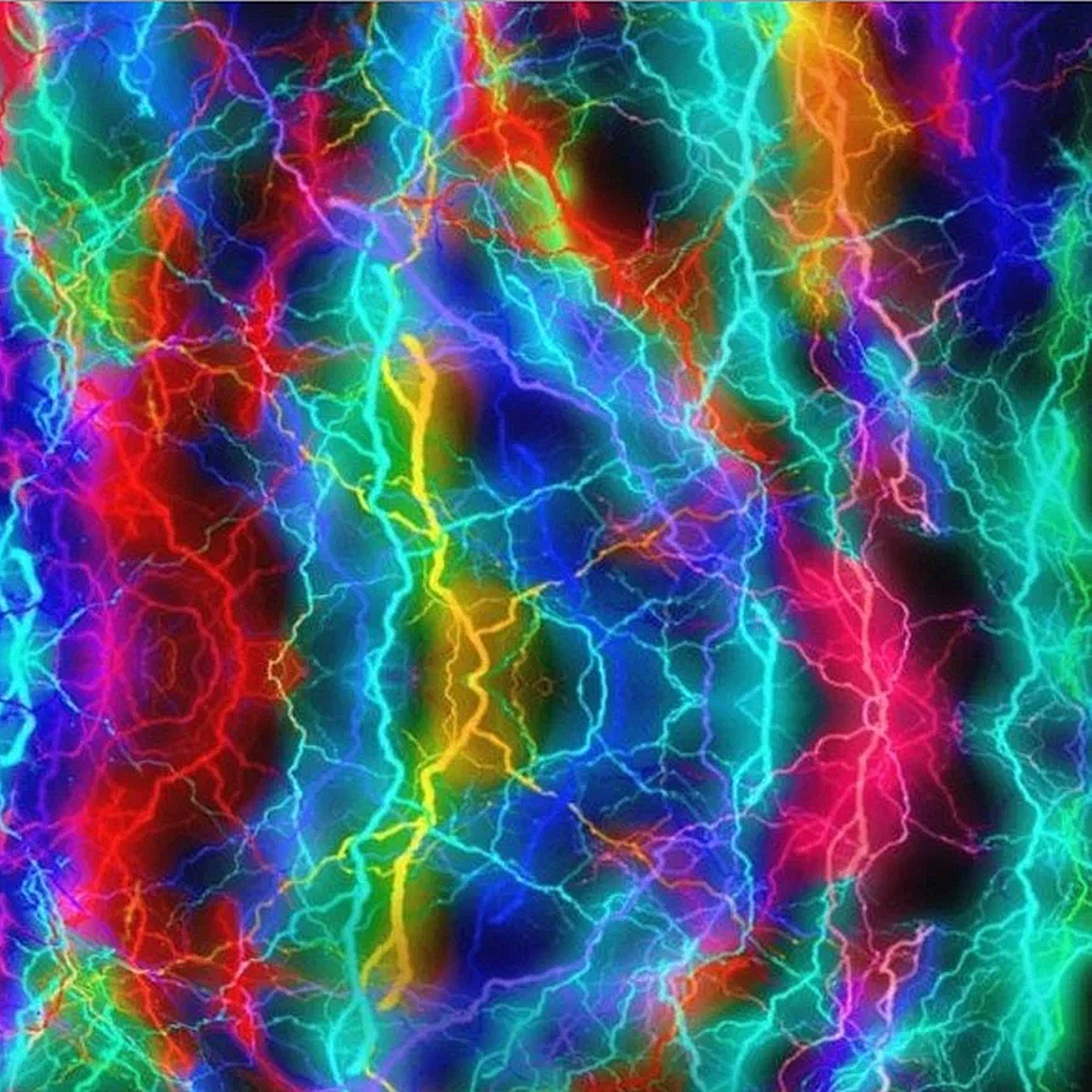 A recycled print fabric featuring a multi-color lightening pattern.  The fabric is used on the front of the messenger bags.