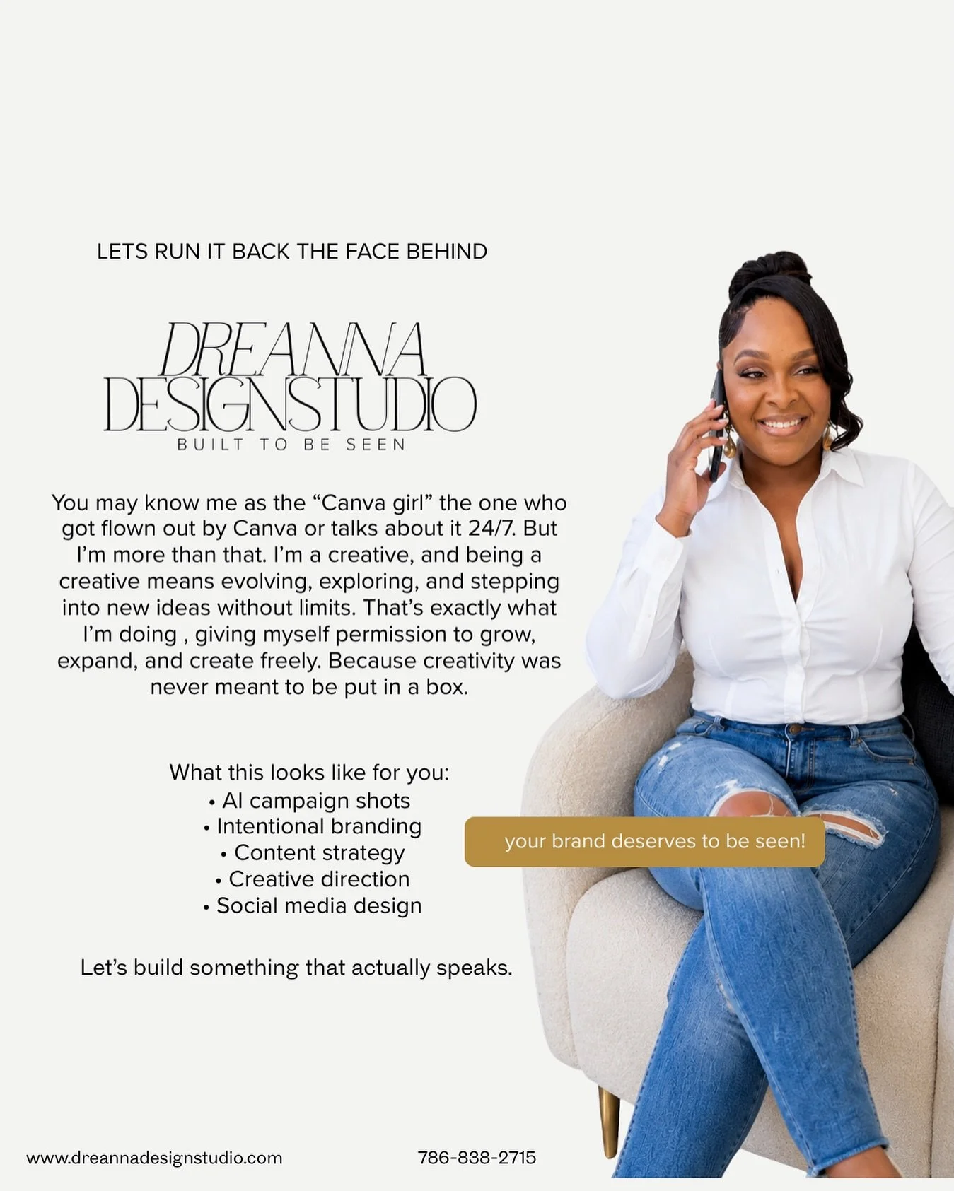 I&rsquo;m not just the Canva girl&hellip; I&rsquo;m a creative.

And now I&rsquo;m bringing that same creativity into intentional branding, strategy, and visuals that actually connect.

If your brand feels like it has more potential but isn&rsquo;t s
