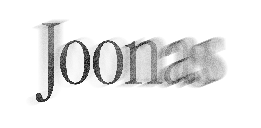 A black and white logo with the word 'Joonas' in a stylized cursive font.