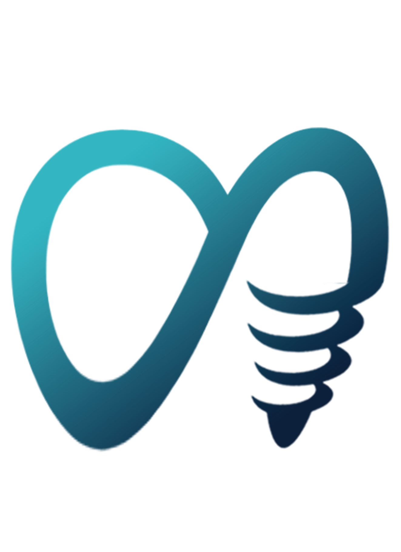 3D turquoise and blue spiral heart icon with a spiral ribbon design. Zirconia dental implants, Zirconia teeth.  Salt Lake City, Utah. Best dental implants in Utah. Dental Implants in Salt Lake City.