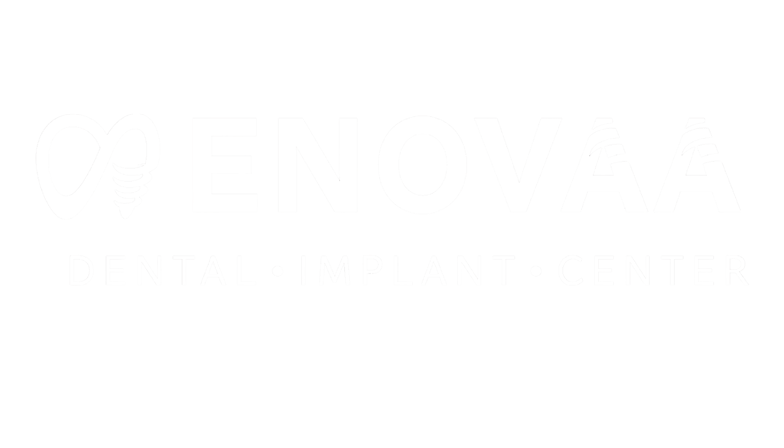 Logo for Enovaa Dental Implant Center with a stylized tooth graphic and bold text.  Salt Lake City, Utah. Best dental implants in Utah. Dental Implants in Salt Lake City.