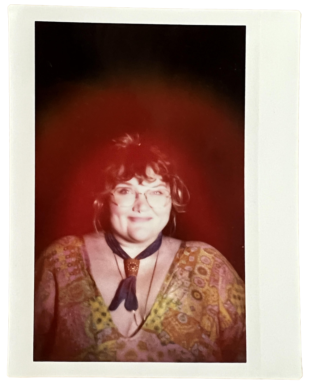 polaroid photo of JP's aura - lots of red with a little orange