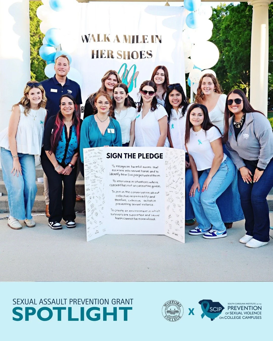 Today&rsquo;s Sexual Assault Prevention Grant Spotlight is on @woffordcollege 💛

Last night, Wofford hosted Walk a Mile in Her Shoes as part of Sexual Assault Awareness Month, bringing students together to raise awareness and stand in support of sur