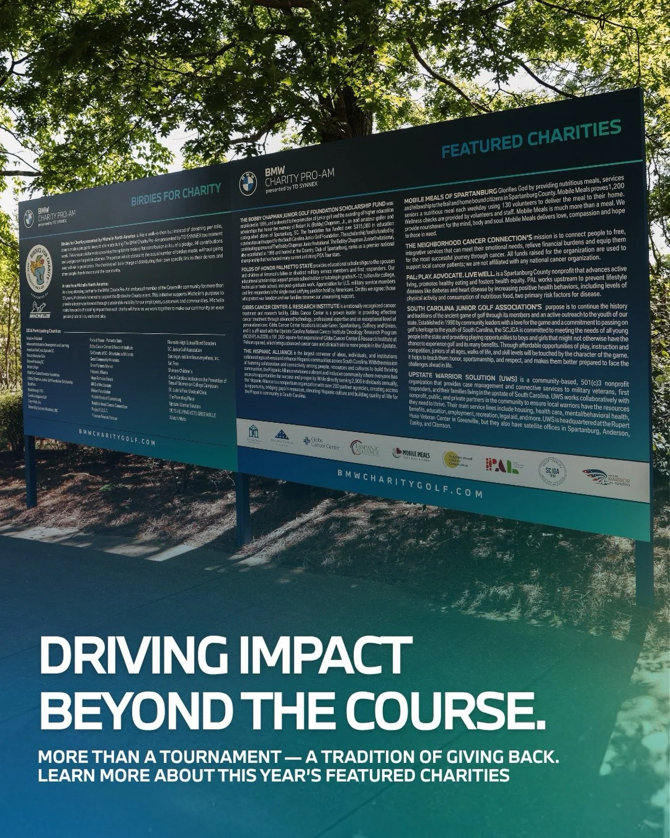 We are thrilled to be among the Upstate charities represented at the @bmwcharityproam. While the weekend consists of excitement with golf festivities, the impact goes far beyond the course. If you&rsquo;re at the Thornblade Club this weekend, be sure