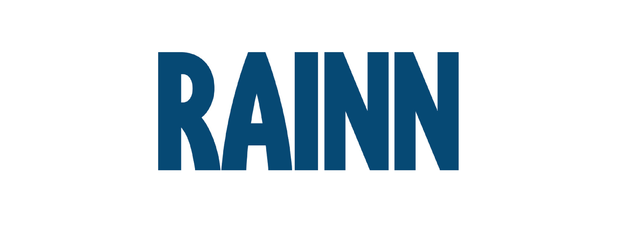 The word 'RAIN' in bold, dark blue letters on a white background.