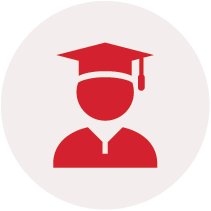 Icon of a person wearing a graduation cap