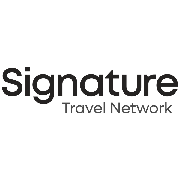 Logo for Signature Travel Network with a stylized globe and the text 'Signature Travel Network'.