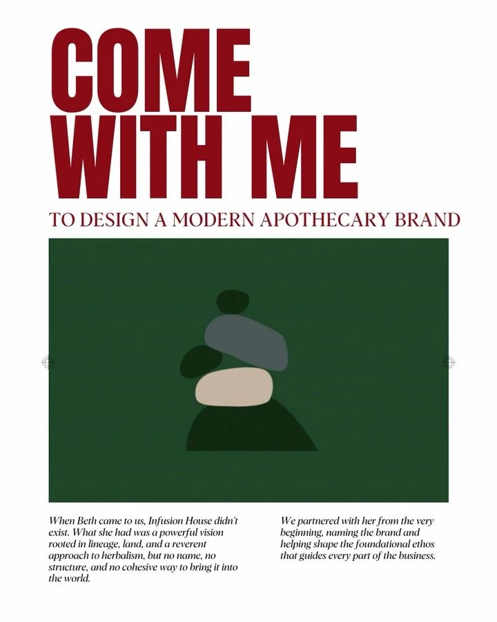 When I met Beth, she had a vision and that&rsquo;s it. 

She didn&rsquo;t have a business name or a direction. Over several months, we took that very vision and transformed it into a full brand! Her experiential apothecary Infusion House is live and 