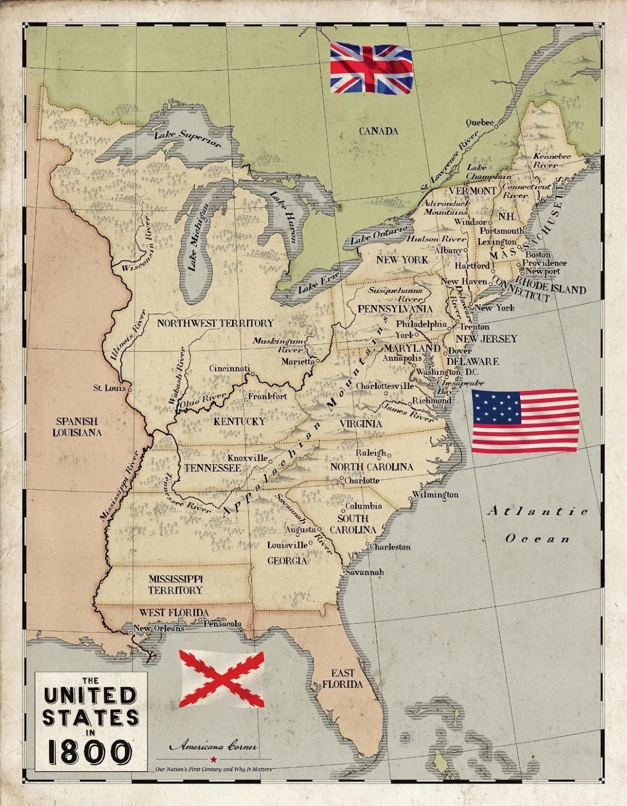 Map of the United States 1800
