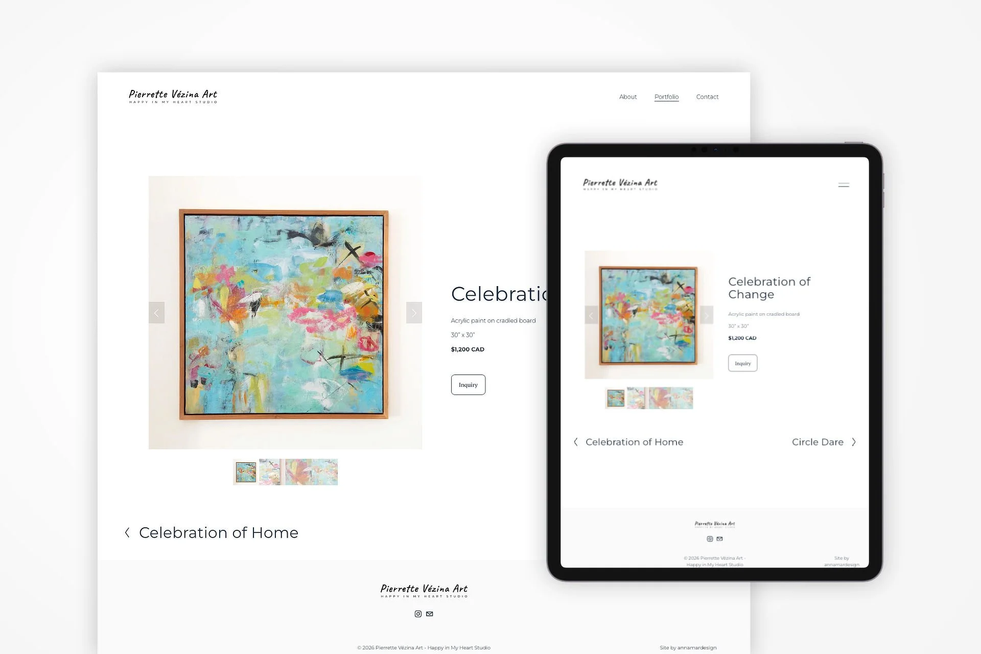 Pierrette Vezina Art Website Design Anna Mar Design