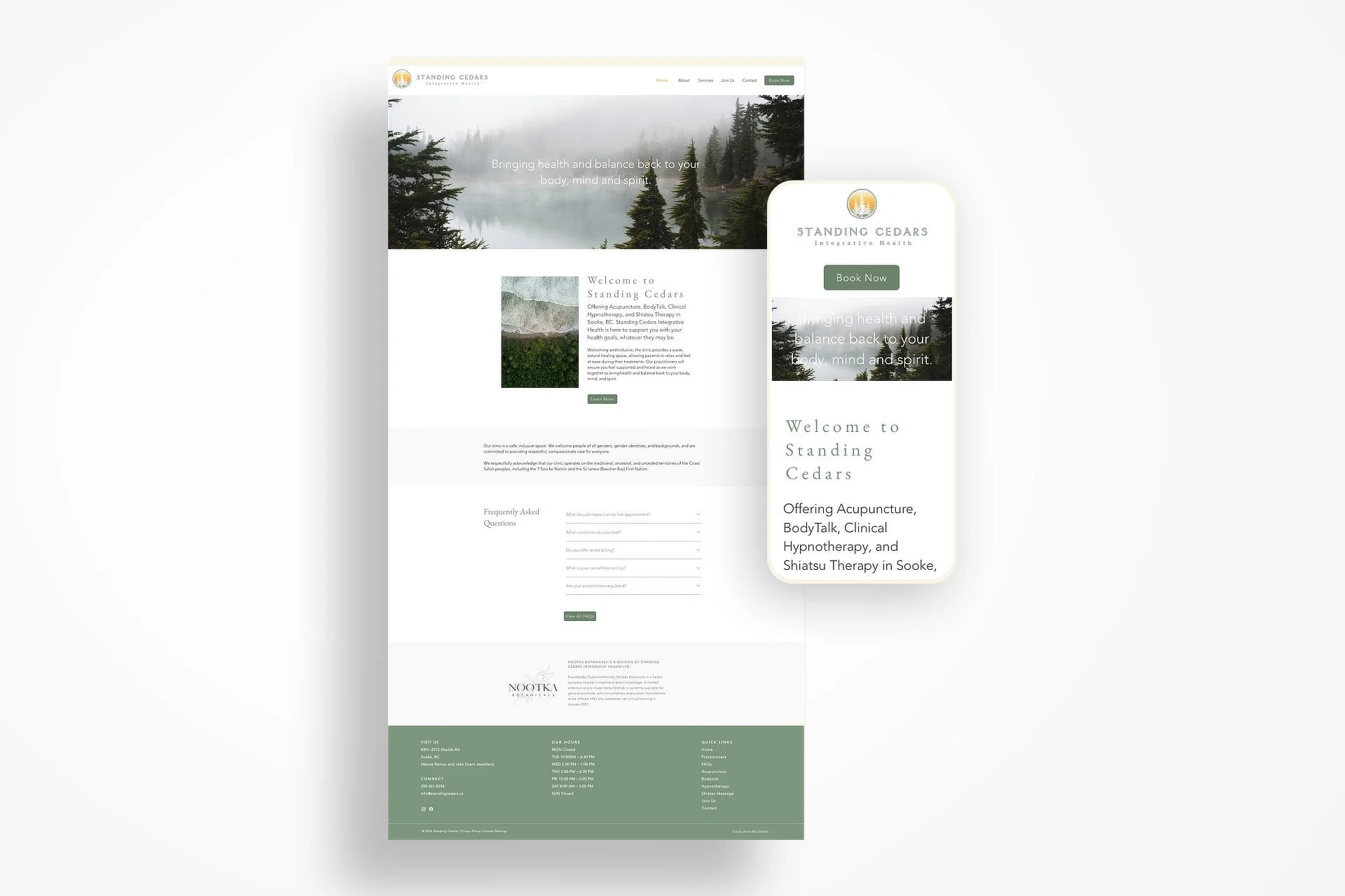 Standing Cedars Website Redesign by Anna Mar Design
