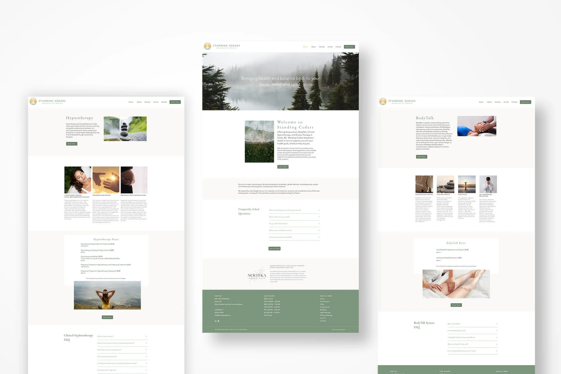 Standing Cedars website redesign Anna Mar Design