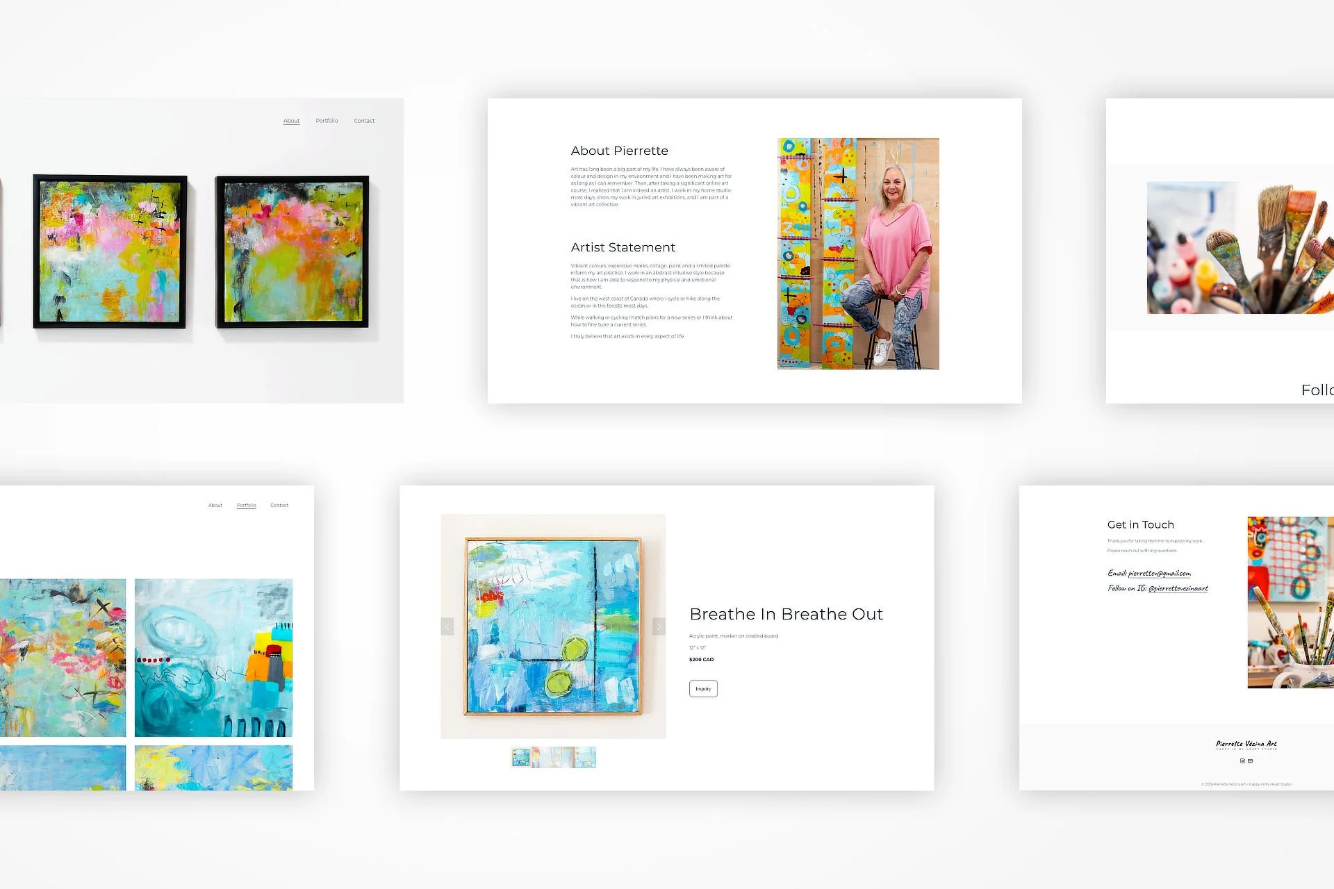 Pierrette Vezina Art Website Showcase Anna Mar Design