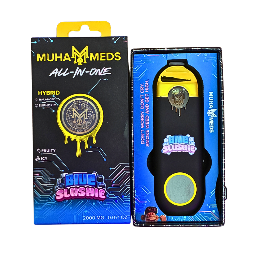 Muha Meds Blue Slushie 2g disposable vape, hybrid