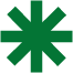 A green asterisk-shaped symbol with a star-like design.