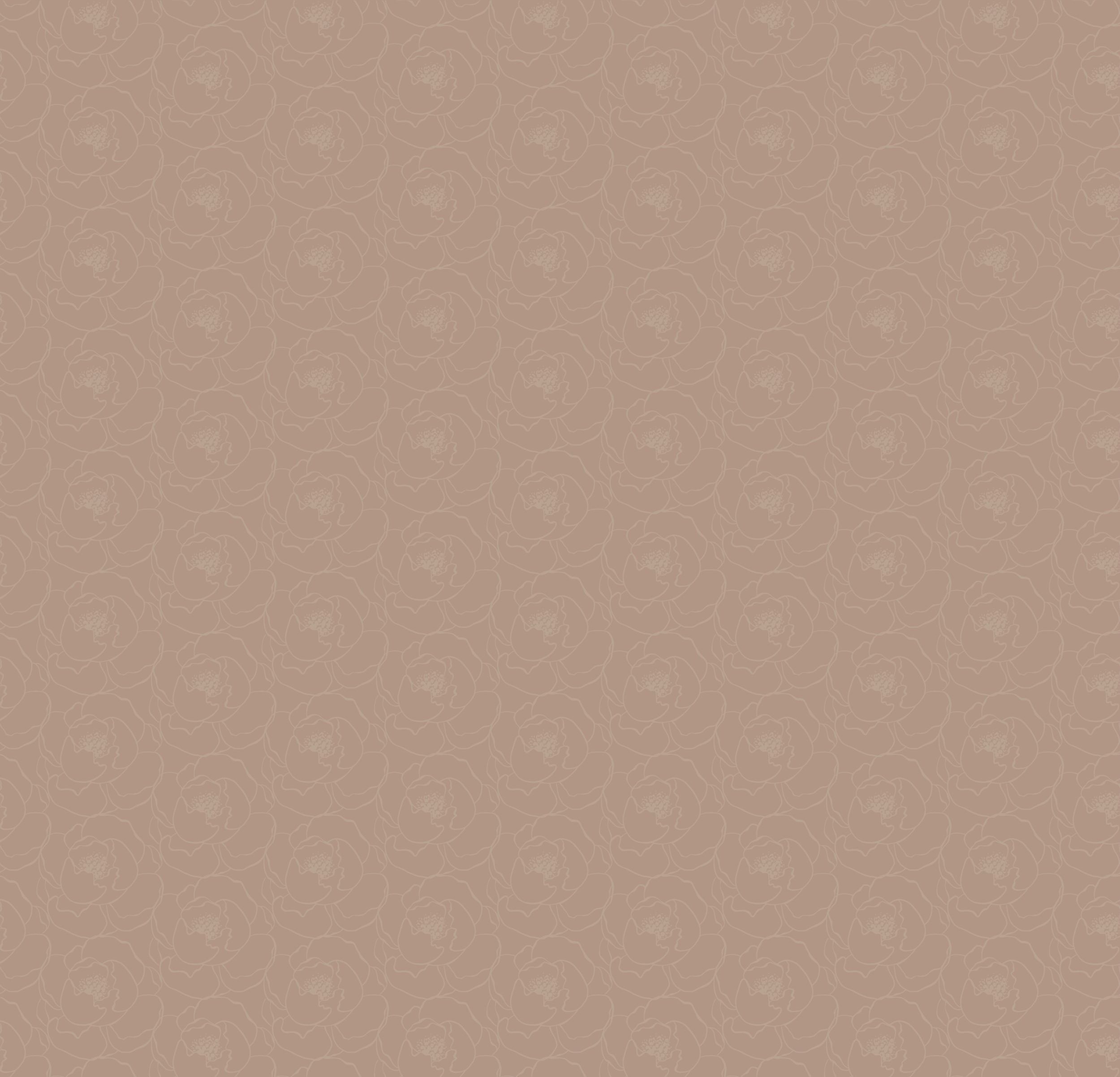 A pattern of light pink flowers with subtle outlines on a beige background.
