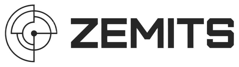 ZEMITS logo with a circular, target-like graphic on the left and the word ZEMITS in bold capital letters on the right