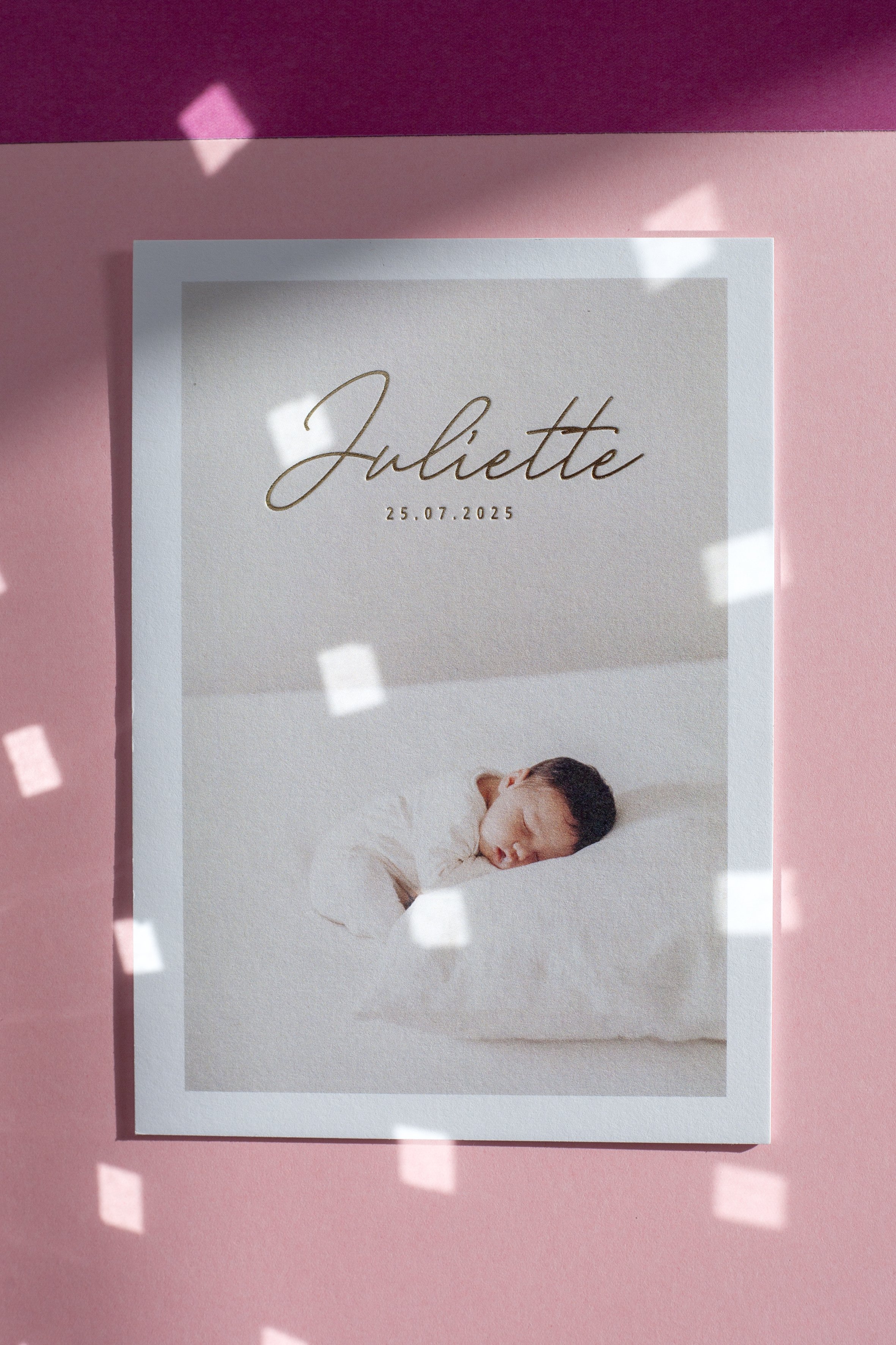 Hot foil geboortedrukwerk