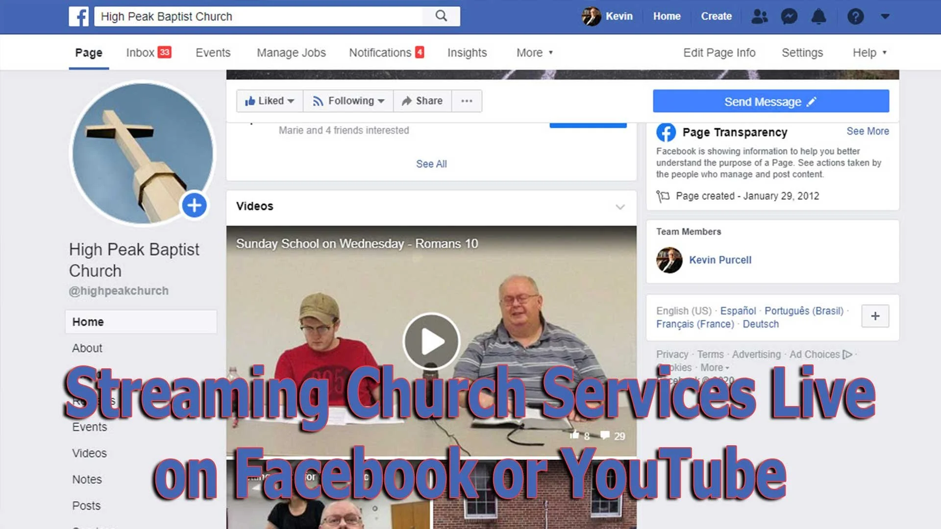 Streaming Church Services Live Using Facebook or YouTube Apps or Pages