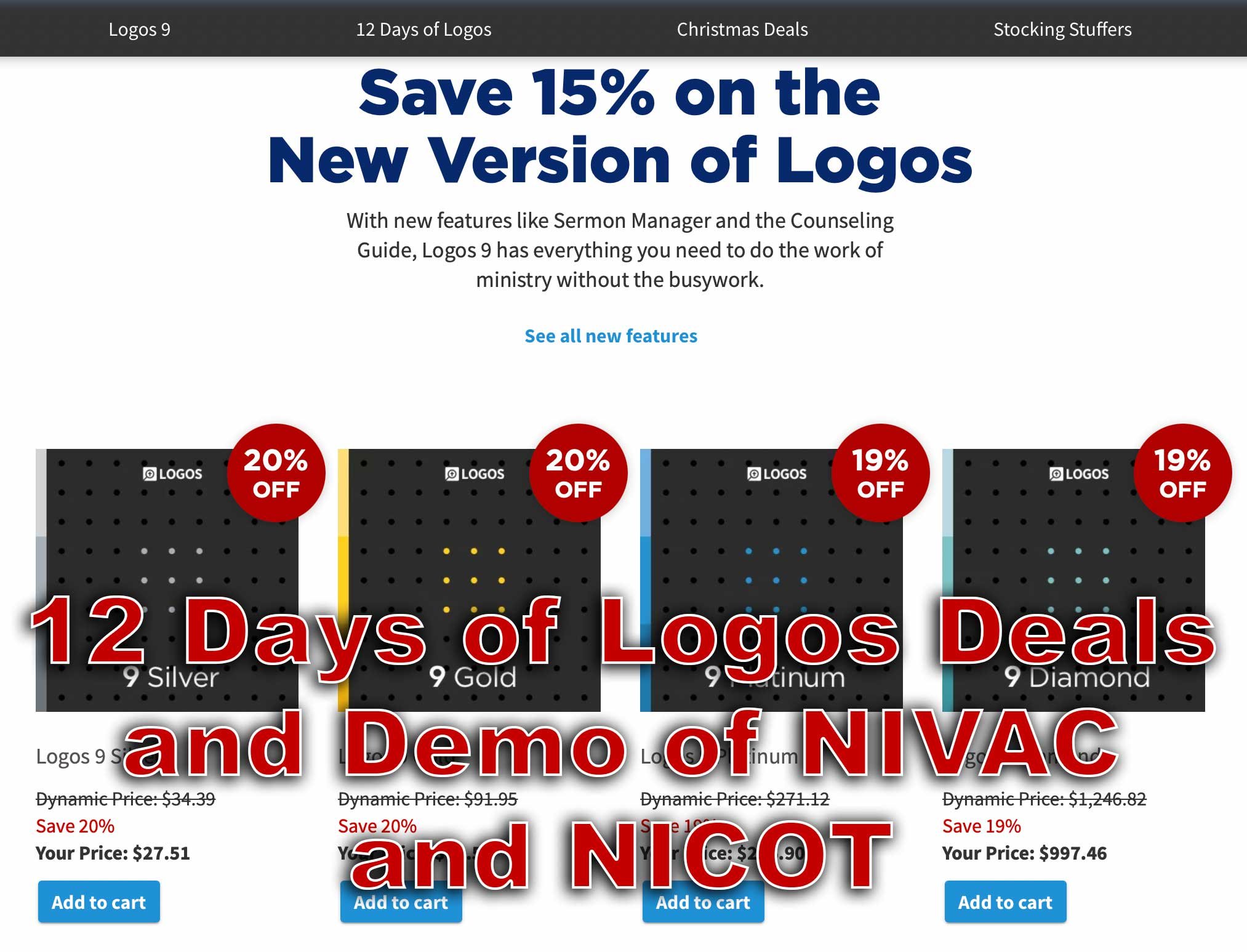 12 Days of Logos Deals and Demo in Logos 9