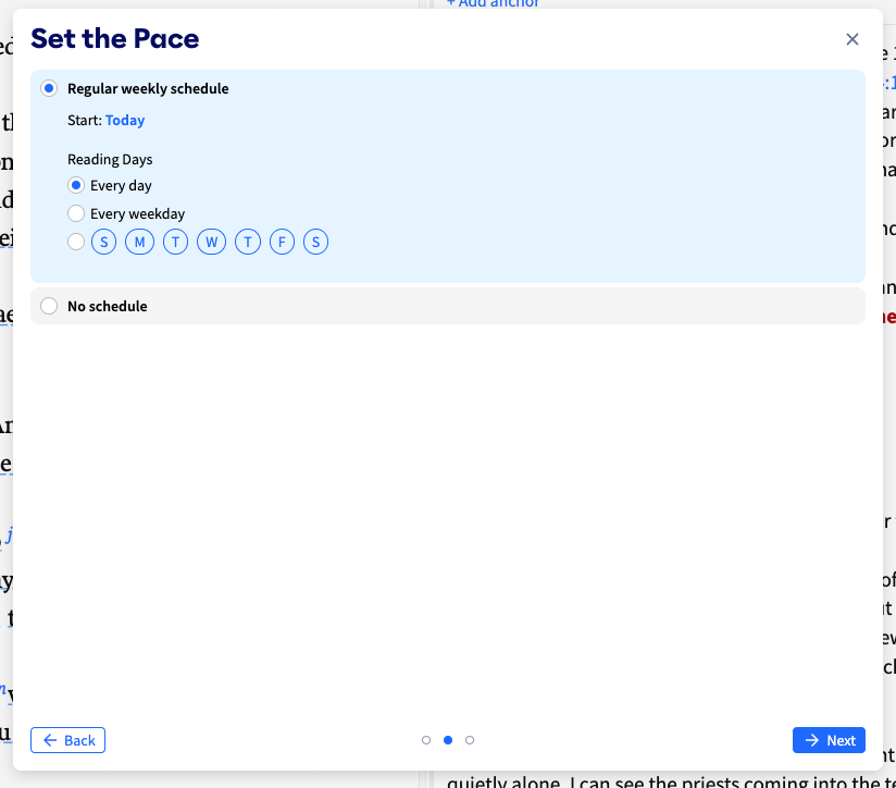 new reading plan set the pace