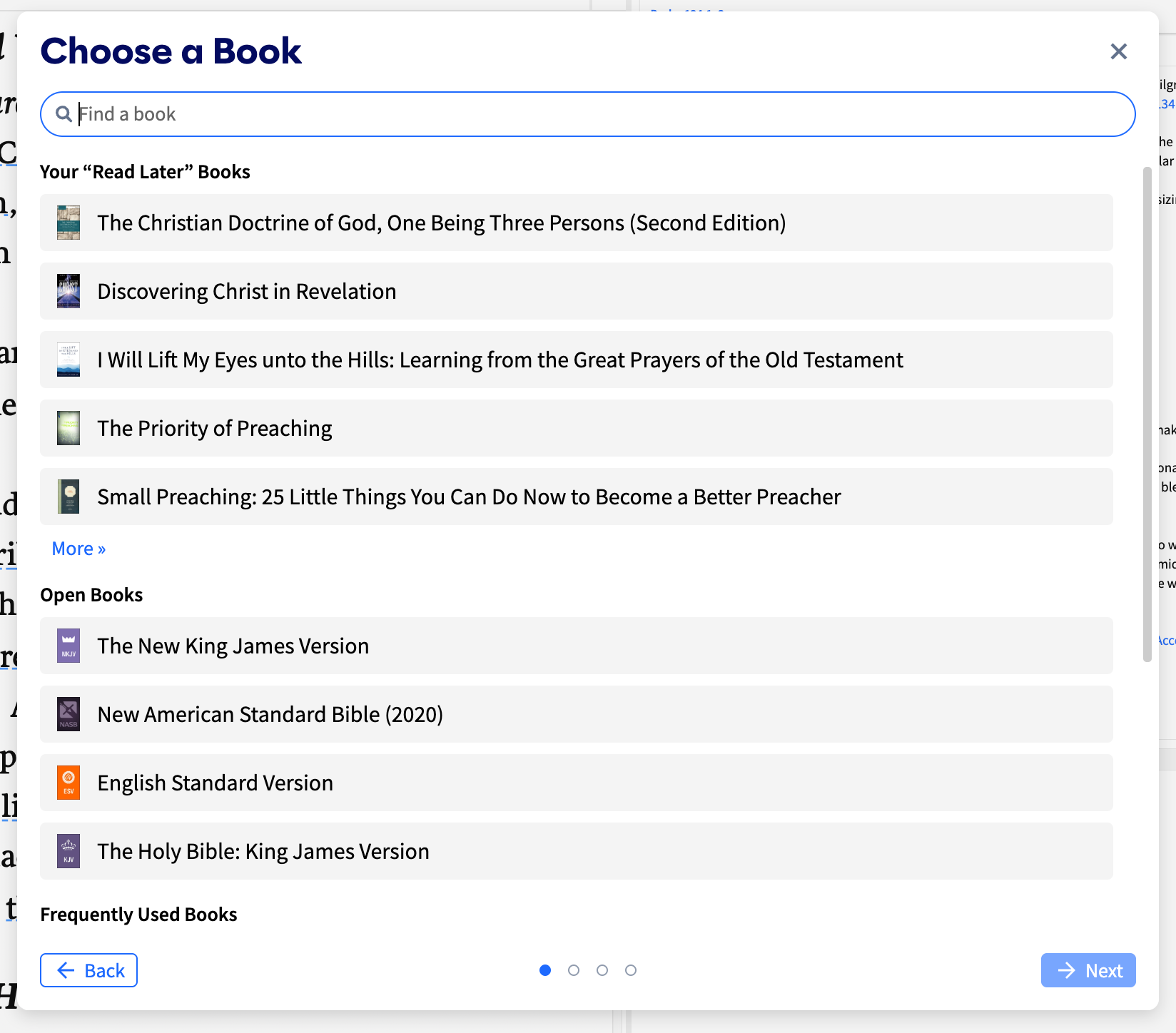 create reading plan on another book