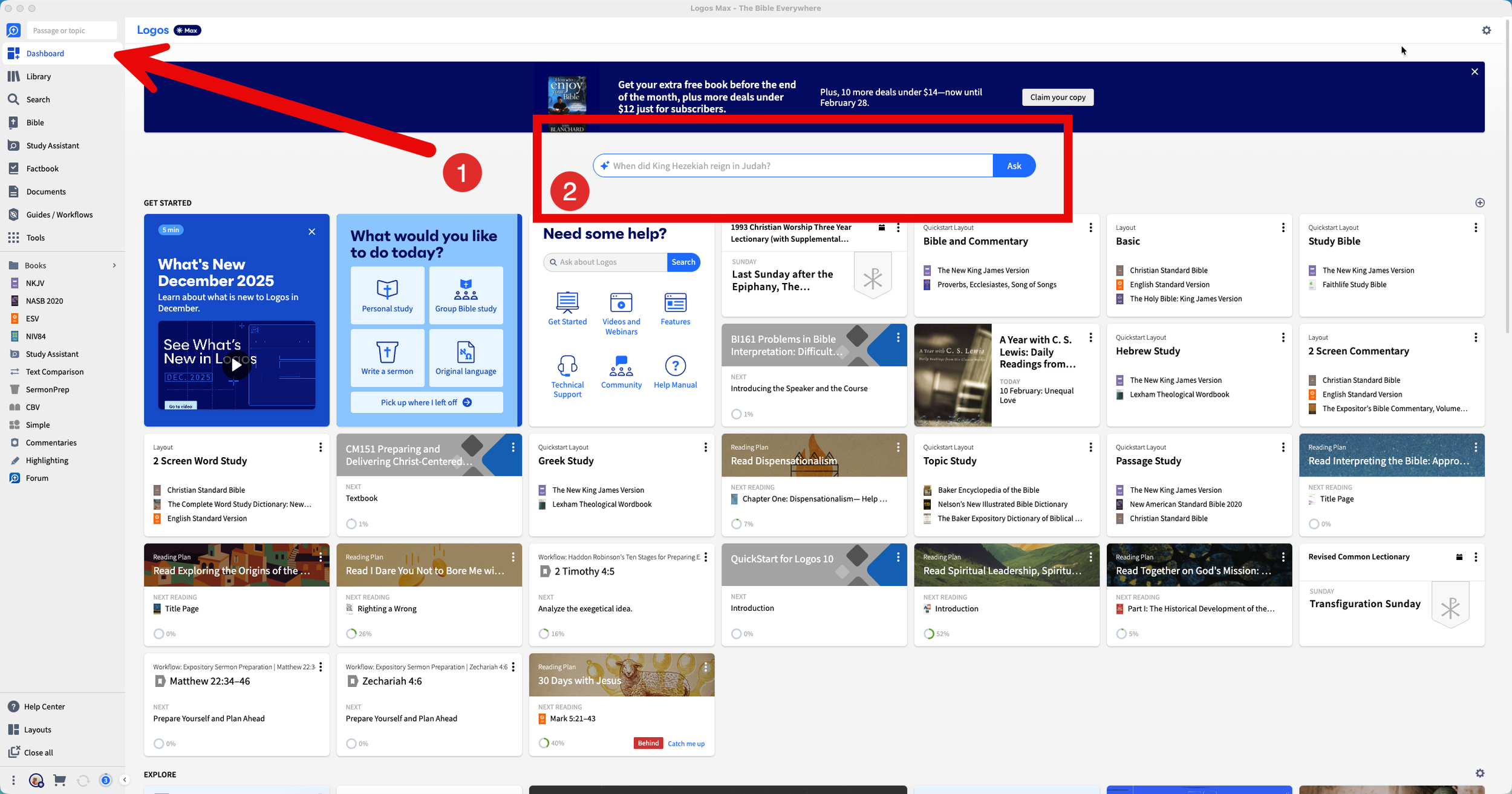 logos study assistant on dashboard