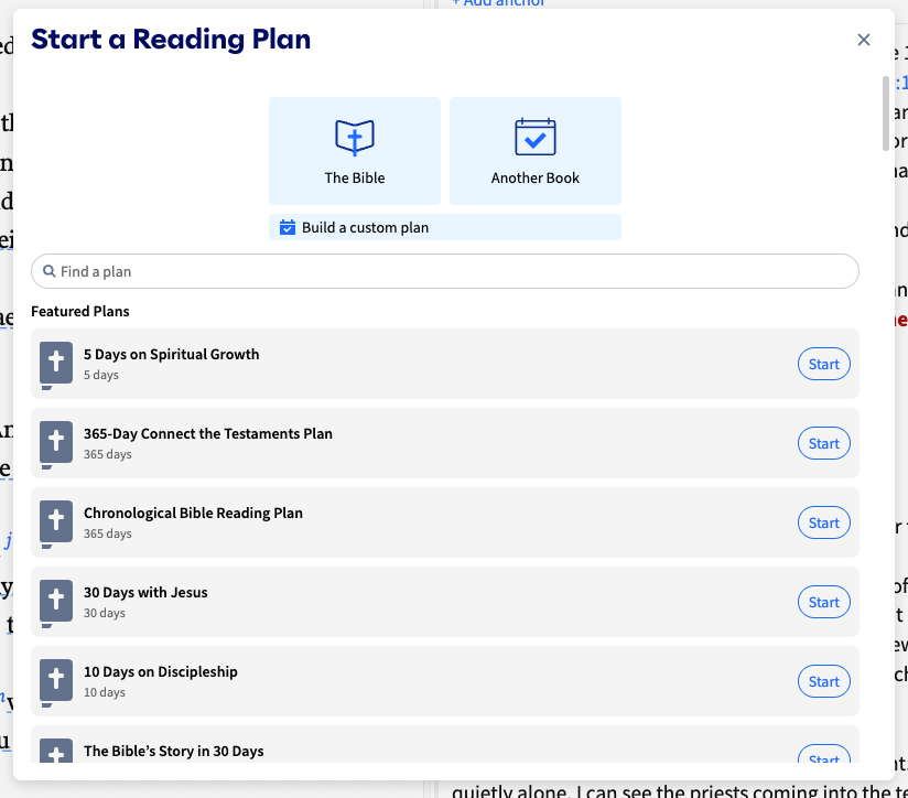 logos start reading plan wizard
