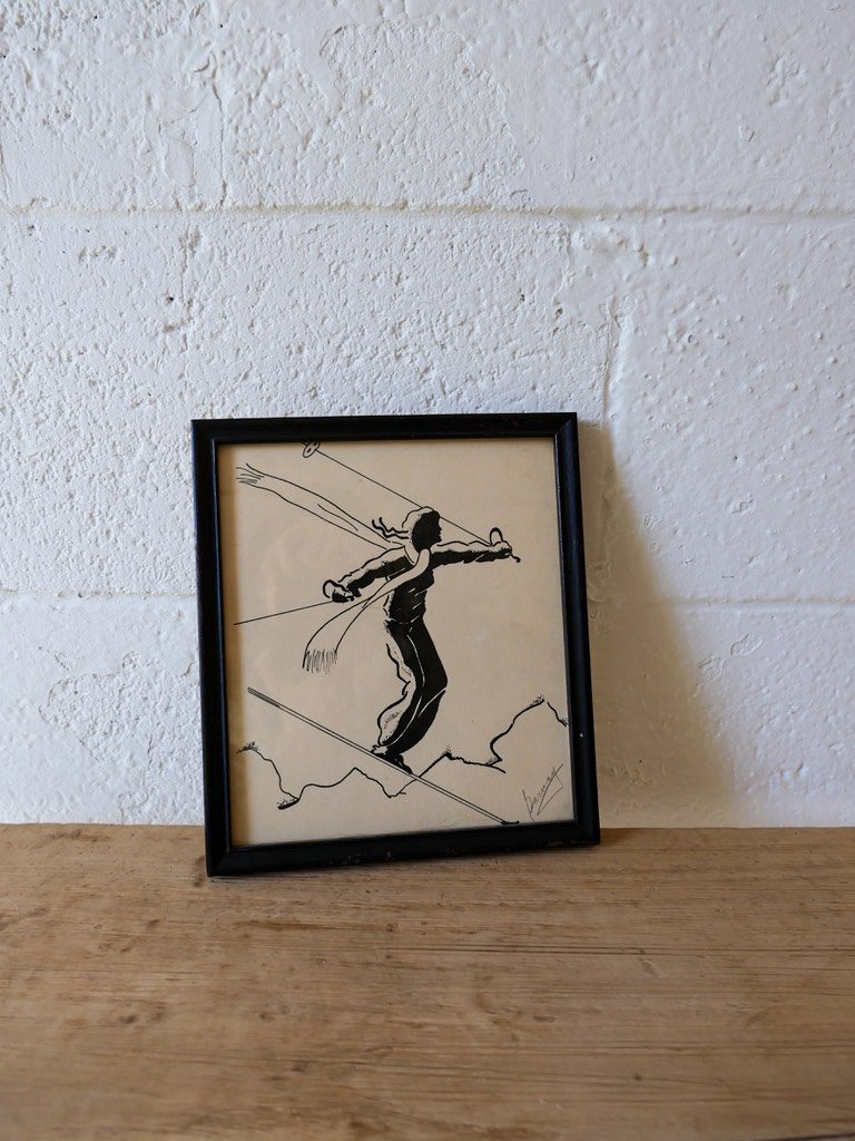 vintage skier print