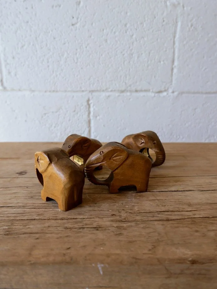 carved elephant napkin rings