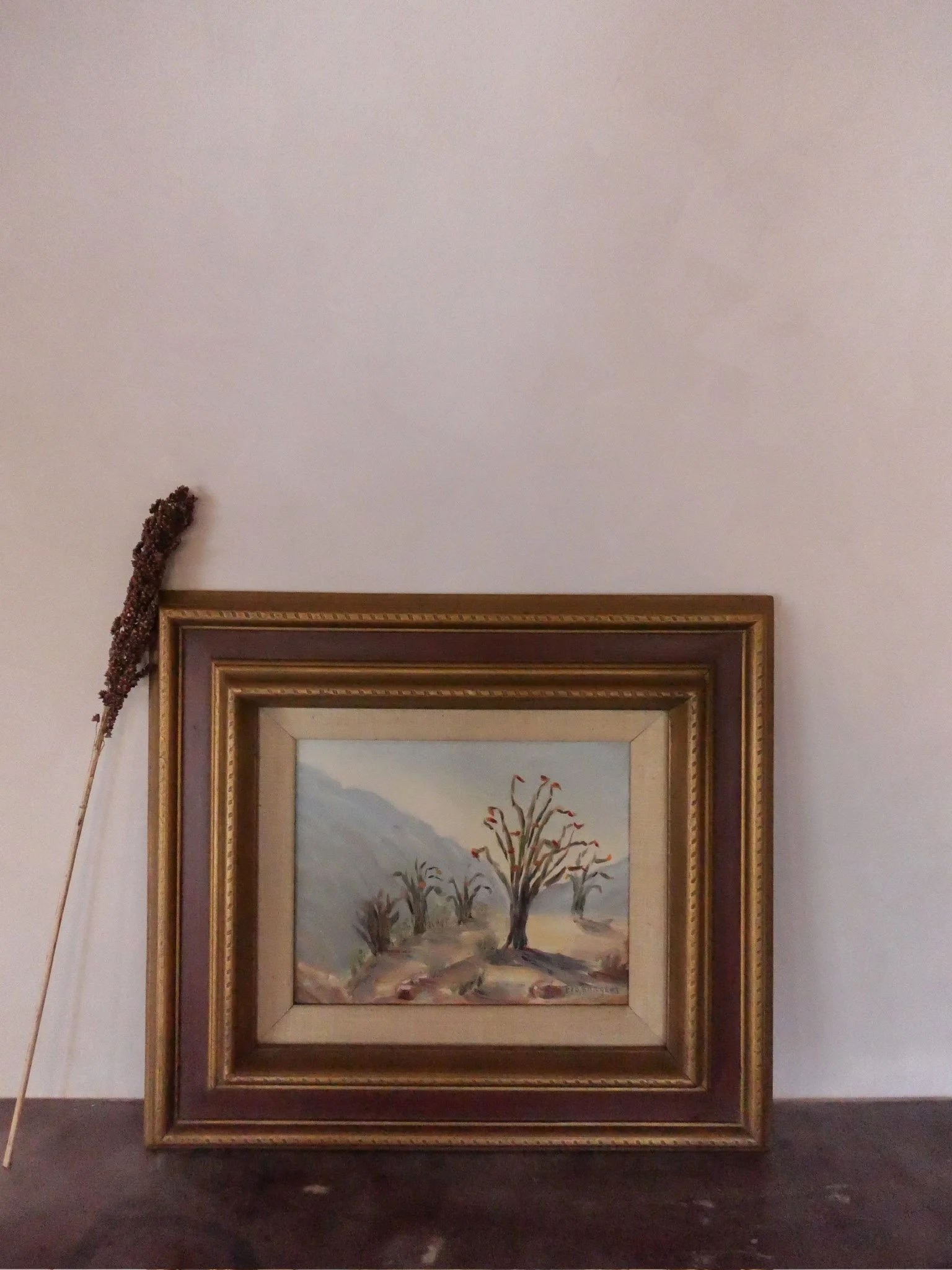 ocotillo in bloom landscape painting