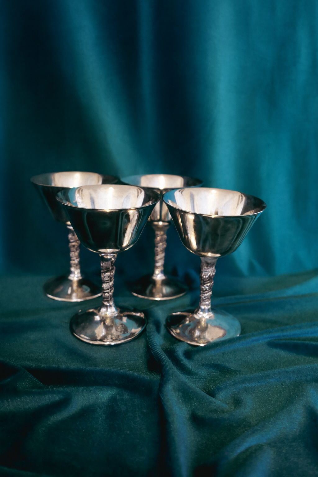 silver noel goblets