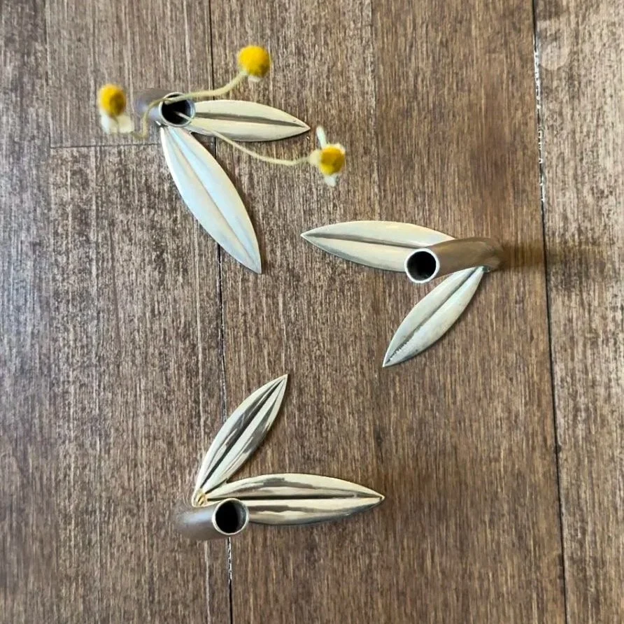 leaf bud vases, set of 3