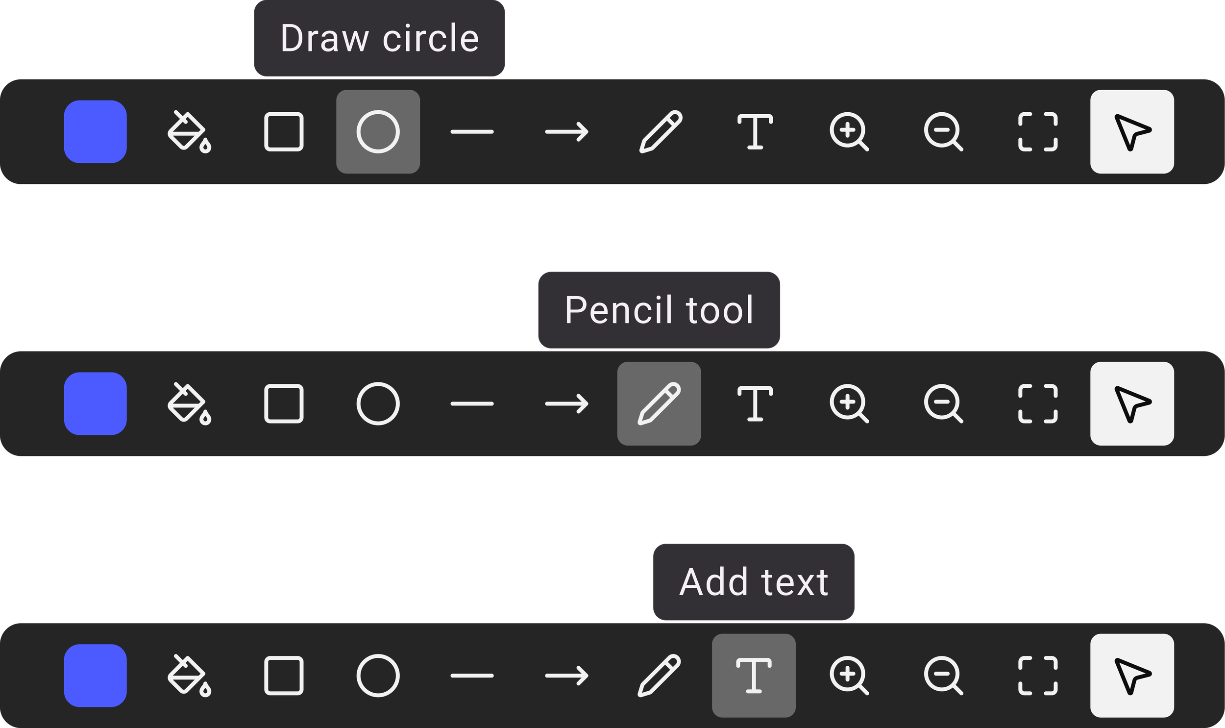 Markup toolbar showing circle, pencil, and text tools