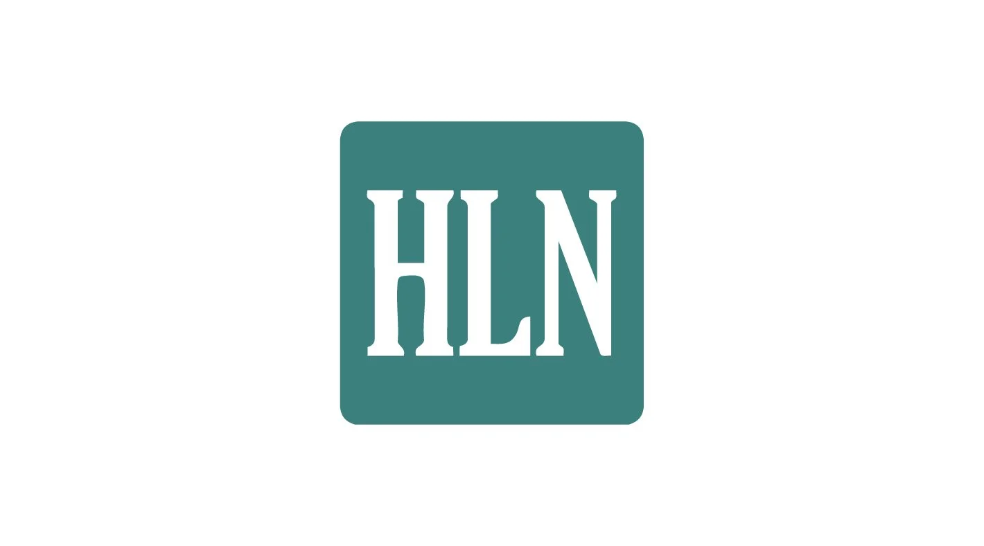 A teal square with rounded corners containing the white, capital letters "HLN" in a bold, serif font.