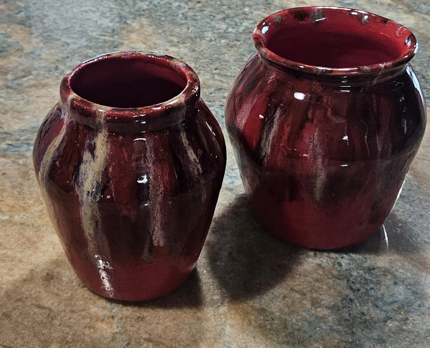Red Fluxed Rim Vase