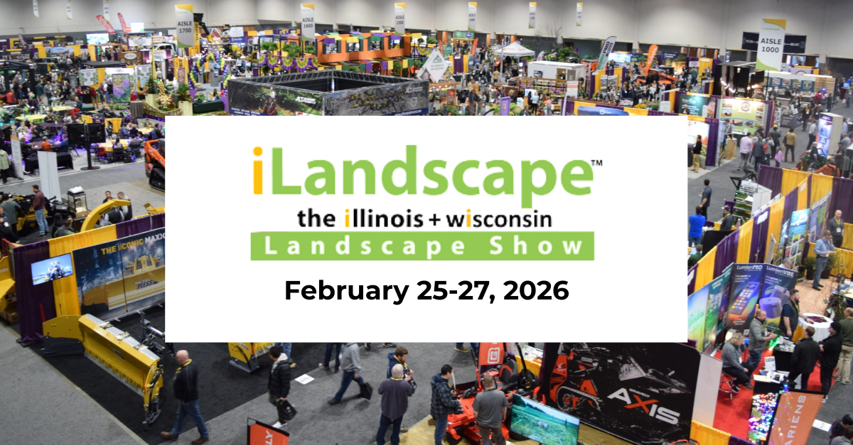 iLandscape 2026 trade show event in Schaumburg, IL featuring Bryan Mours presenting on data-driven KPI accountability.