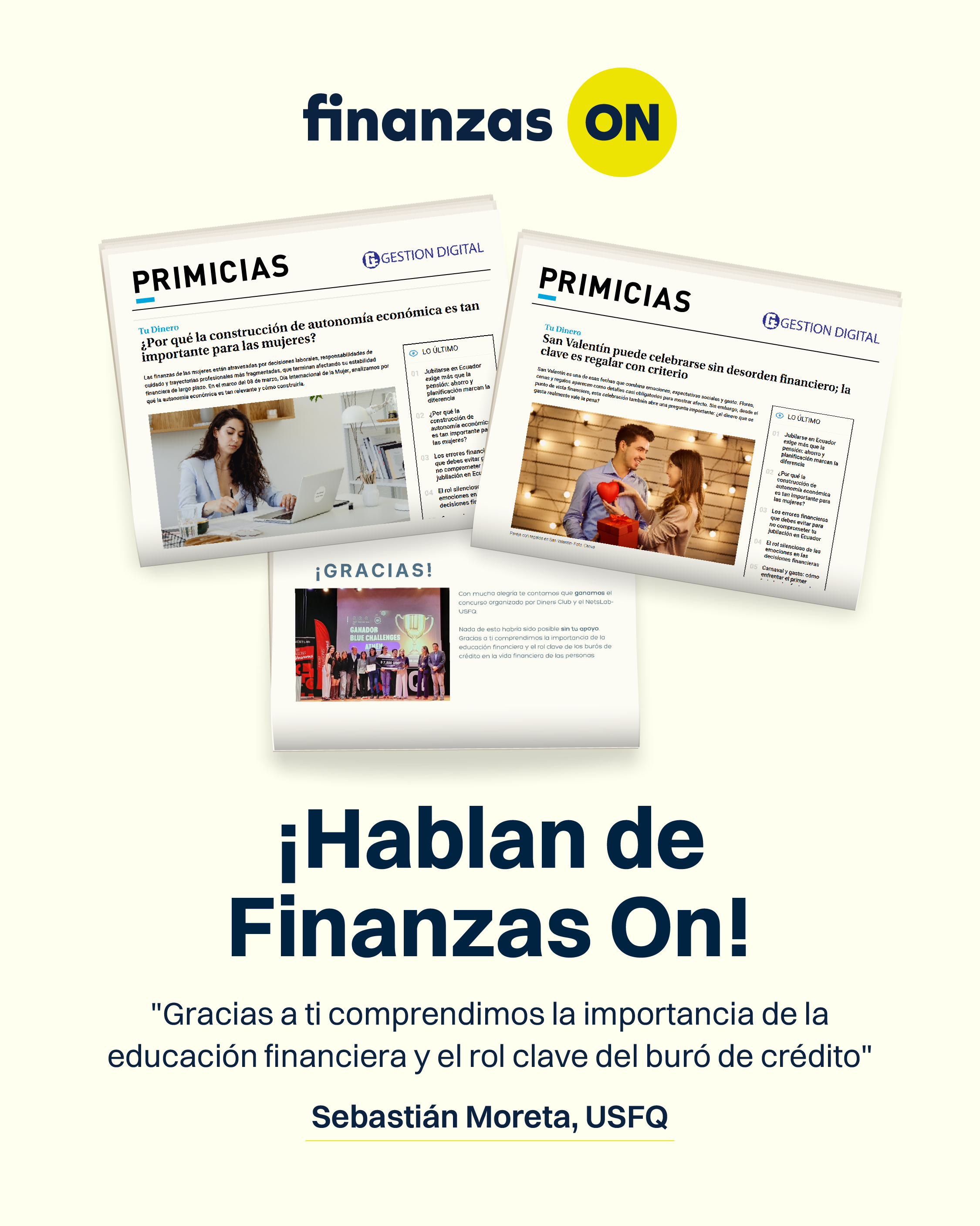 Datos de autonomía de la mujer, innovación en la USFQ y más, en los Medios 