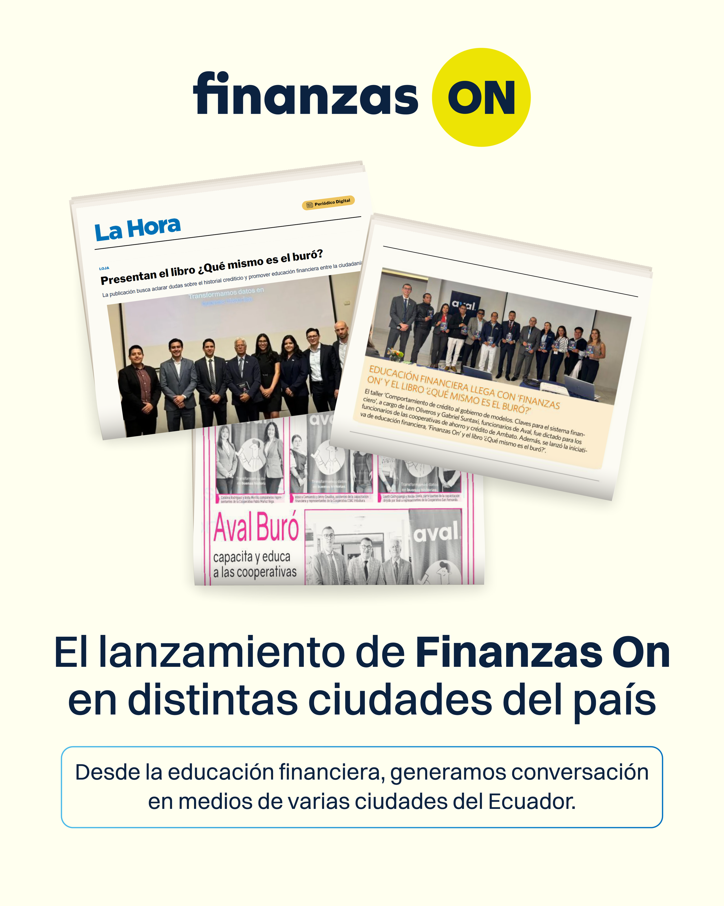 Lanzamiento Finanzas On en ciudades de Ecuador