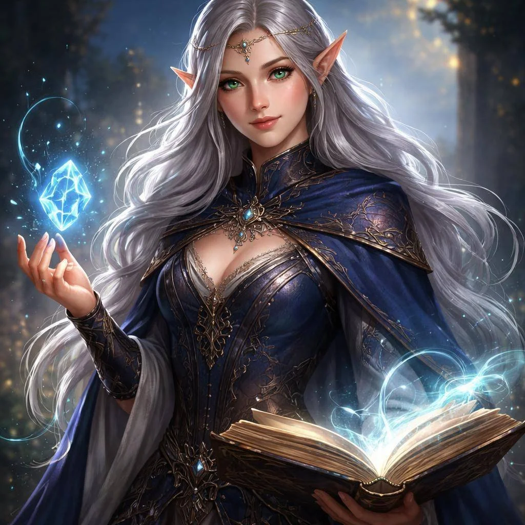 Female NPC portrait in high fantasy art style generated with Dungeoness Maximus