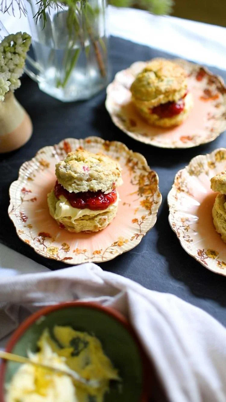 Light &amp; fluffy Devon rhubarb &amp; ginger scones (2026 recipe)