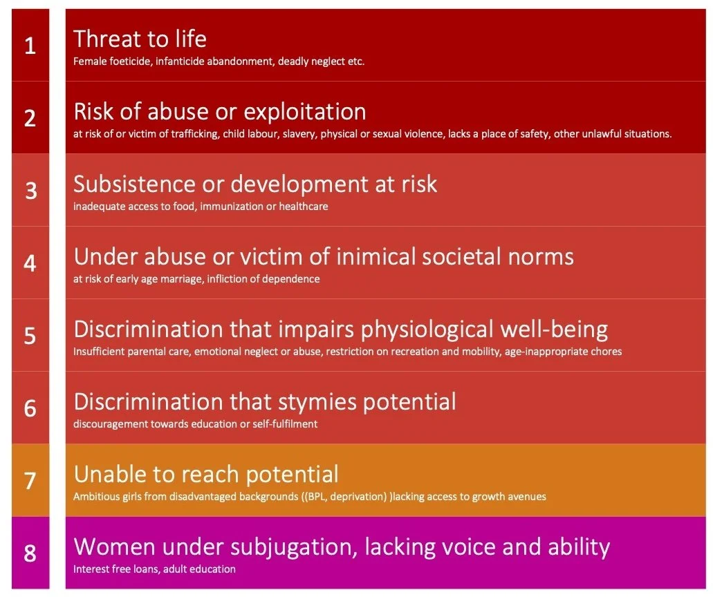 The Invisible Girl Project chart of Vulnerability