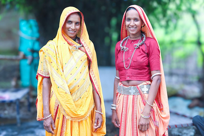 young women in Indian attire