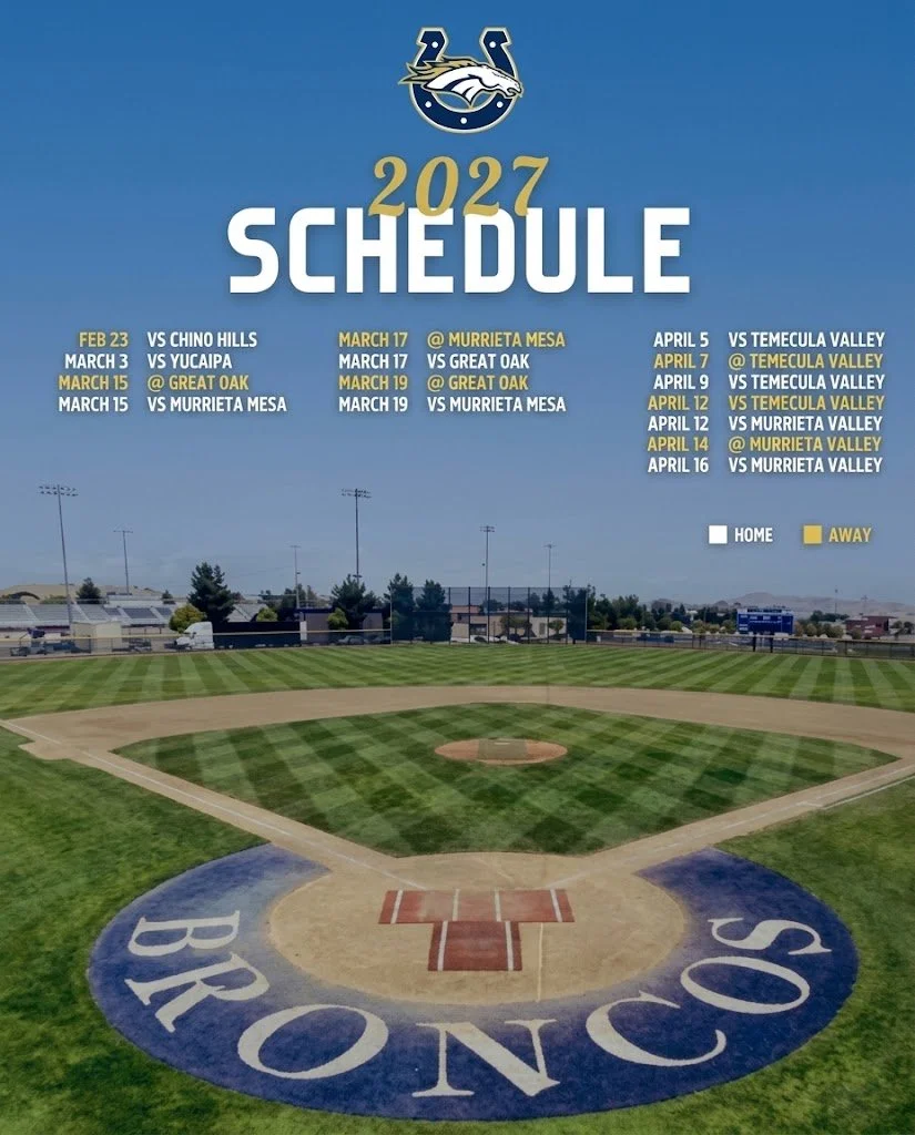 Vista Murrieta HS Varsity Baseball Schedule